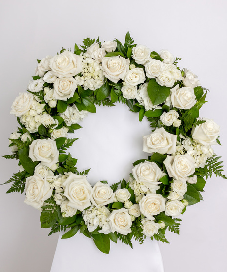 All White Funeral Wreath