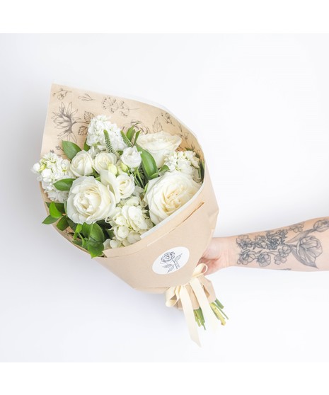 White & Greenery Flower Bouquet