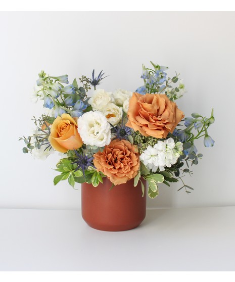 dusty terracotta pink roses in dramatic bohemian style