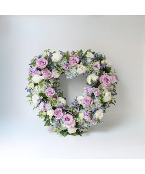 Heart Wreath - Purple, Blue & White