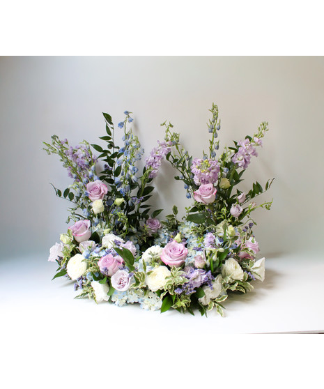 Cremation Sympathy Wreath - Purple, Blue & White