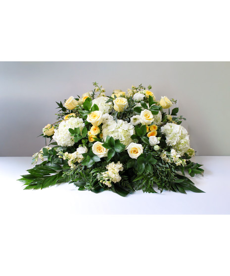 Casket Spray - Yellow & White