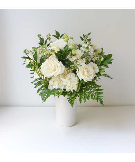 White and Green Tall Vase